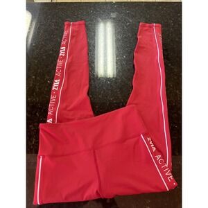 Zyia active Red Light N Tight Leggings Sz 6-8 Logo Leg Women's Hi Rise 27 In Gym